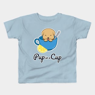 Pup in a Cup - Yellow Labrador Retriever Puppy Kids T-Shirt